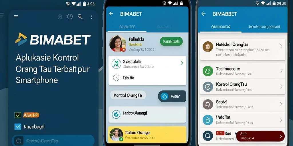 Antarmuka aplikasi <strong>BIMABET</strong> menampilkan kontrol orang tua yang intuitif.