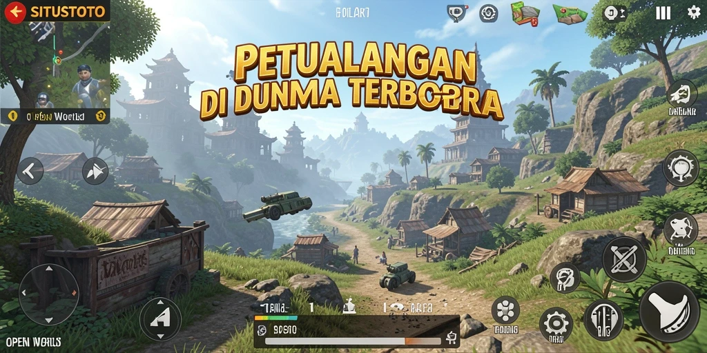 Tampilan antarmuka permainan <strong>SITUSTOTO</strong> dengan lingkungan Open World yang luas.